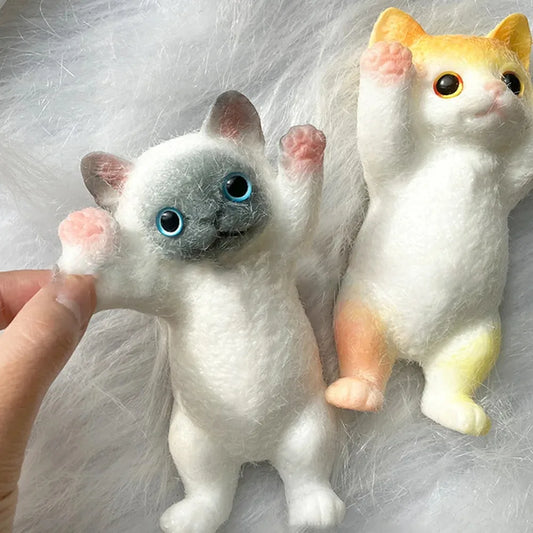 Giant Fuzzy Cat Stress Buster - Ultimate Relaxation Toy